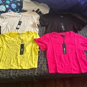 Fashion Nova Crop Tops - Pink, Yellow, Black, Cream